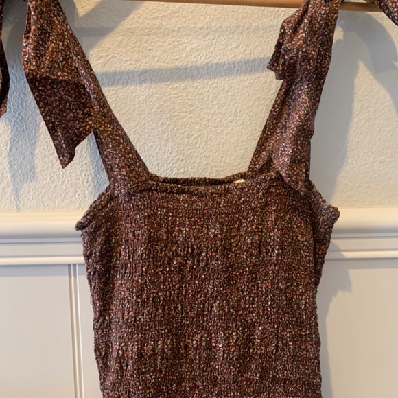 DOEN smocked maxi dress in Ditzy Deep Red Floral - Picture 4 of 9